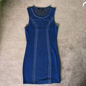 F21 Cobalt blue dress with metallic detailing